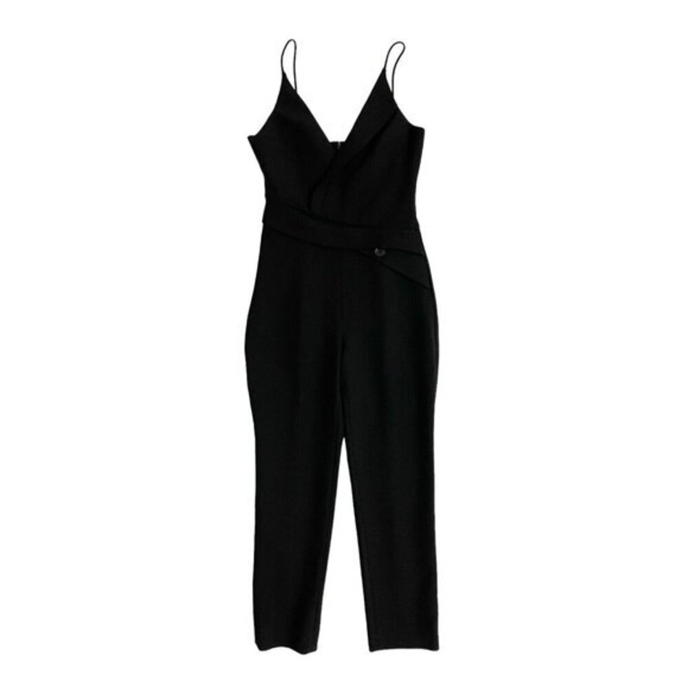 Cushnie et Ochs Black Jumpsuit V Neck Spaghetti Straps SZ 2 New